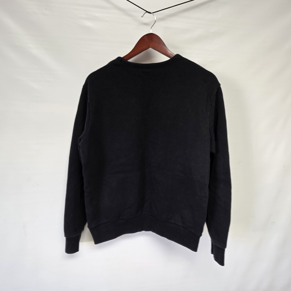 Gap Men's Printed Logo Crewneck Fleece Sweatshirt Black Size L Y2K Look - Picture 2 of 5